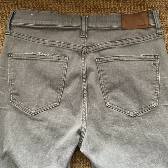 Women’s Madewell Denim Gray Jeans High Riser Skinny Creased Size 26 Stretch - Picture 7 of 14